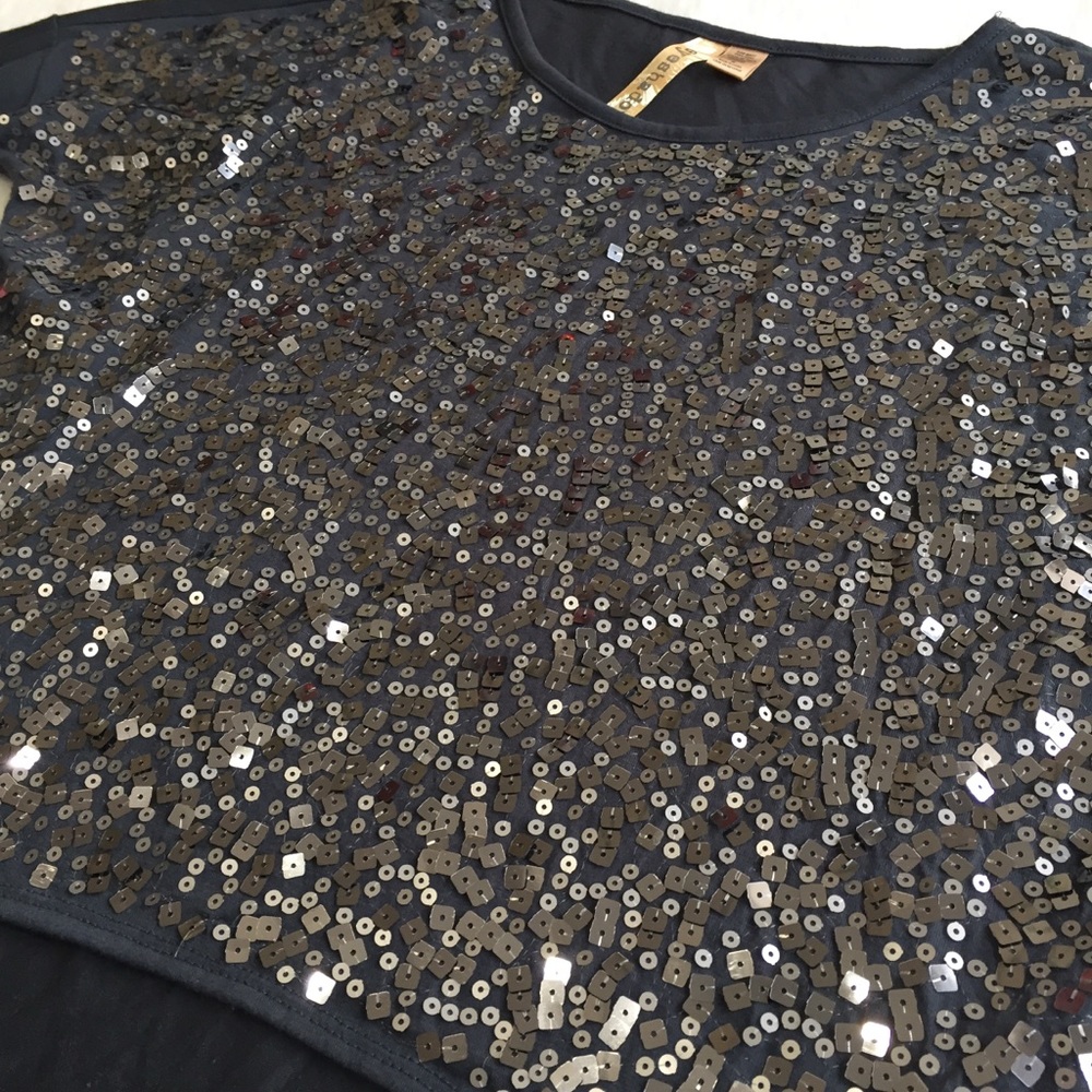 Sequin Long Sleeve Slouchy Shirt - Picture 7 of 8